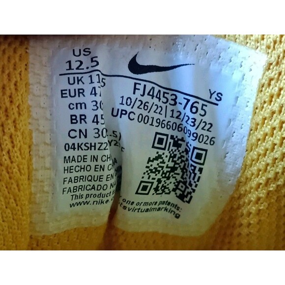 Nike Zoom Vomero 5 Shoes Men's 12.5 Yellow Cushioned Mesh - Picture 9 of 9